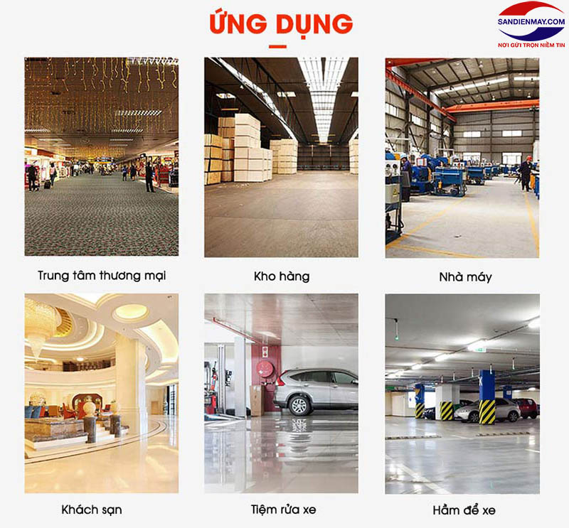 Máy hút bụi công nghiệp Camry được ứng dụng trong nhiều không gian khác nhau